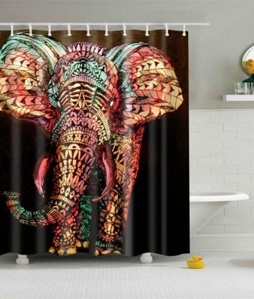 elephant shower curtain image